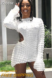 Znbbw Women Fashion Long Sleeve Party Club Bodycon Pink Mini Dress Streetwear 2023 Summer Clothes Wholesale Items For Business