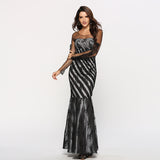 Znbbw Station Popular Style Female Lace Gauze Self-Cultivation Socialite Fan Dance President Style Toast Evening Dress