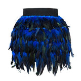 Znbbw Costume Jazz Dance Luxury Peacock Feather Skirt Stage Dress Irregular Skirt
