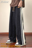 Znbbw Men's Casual Pants Loose Straight Corduroy Pants Elastic Waist Sweatpants Fashion Streetwear Spring Men Sports Jogger Trousers