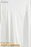 Znbbw Quality Plain T Shirt Women Cotton Elastic Basic T-shirts Female Casual Tops Long Sleeve Sexy Thin T-shirt see through