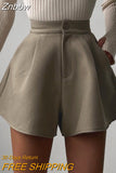 Znbbw High Wait Wide-leg Shorts Women Bottom Casual Loose A- Line Short Pants Ladies Leisure Summer New Vintage Shorts 0410