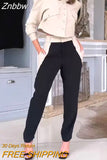 Znbbw Women Two Piece Set Summer Fashion Office Solid Lapel Patchwork Long Sleeve Top Casual With Pockets Pants Sets Streetwear