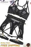 Znbbw Fancy Lingerie Delicate Bra And Panty Set Sheer Lace Outfit Luxury Bilizna Seamless Underwear Uncensored 4-Piece