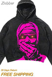 Znbbw New Fall Skull Print Street Hip Hop Retro Oversized Hoodies Y2K Fashion Loose Gothic Sweatshirt Men And Women Tops Hoodies 0410