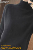 Znbbw Cashmere Sweater Women Autumn Winter Casual Solid Color Pullover Sweaters Female Long-sleeved Loose Bottoming Sweater