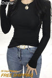 Znbbw T Shirt Women Cotton Long Sleeve Top T-Shirts Korean Style Slim Elastic Woman Clothes Tee Shirt Spring Camisetas De Mujer