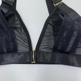 Znbbw 3-Piece Sheer Lingerie Sexy Lace Transparent Underwear Wireless Bra And Panty Set Garters and Thongs Sensual Intimate