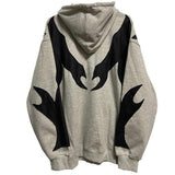 Znbbw Y2K Harajuku Korean style loose Skull print goth long-sleeved hooded coat solid color retro shirt student Sweatshirt