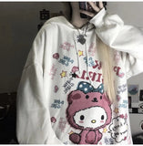 Znbbw Anime Winter Women Cute Cartoon Long Sleeve Casual Hoodie Oversized Harajuku Tops Fashion Pullover Hoodie Sweatshirt