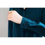 Znbbw Woman Blouses 2023 Office Lady Simplicity Hidden Breasted Silk Satin Shirts For Women Basic Clothing Female Casual Tops
