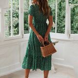 Znbbw Vintage Vintage Print Puff Sleeve summer Beach sweet dresses Casual Square collar floral maxi long dress 2023 festa