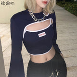 Znbbw Women Casual Streetwear Long Sleeve Top with Camisole Two Piece T Shirt Autumn New Office Lady Slim Stretch Cotton Tee