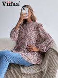 Znbbw Leopard Print Fashion Spring 2023 Blouses Women Long Sleeve Top Keyhole Back Casual Ladies Shirts Elegant
