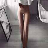 Znbbw Sexy Women High Waist Long Pants OL Ladies Career Solid Palazzo Slim Flare Wide Leg Trousers Female Harem Palazzo Pants