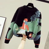 Znbbw Women's spring and autumn knitted sweater girls Western fashion slim casual cotton