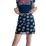 Znbbw Boho Floral Pleated Skirt Frill Low Waisted Sweet Vintage Short Skirts Women Aesthetic Grunge Fairycore Kawaii Clothes