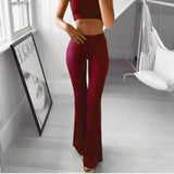 Znbbw Sexy Women High Waist Long Pants OL Ladies Career Solid Palazzo Slim Flare Wide Leg Trousers Female Harem Palazzo Pants