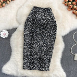 Znbbw Professional High-waist Sequined Skirt for Fall Winter Women's New Style Thin Hip One-step Skirt KK1730
