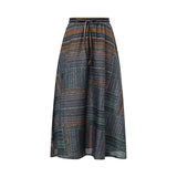 Znbbw Long Skirts Boho Fairyore Grunge Retro Skirts Kawaii Holiday Brown Pleated Cute Party Skirts Women Streetwear Clothes