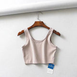 Znbbw women summer crop tops sleeveless short cotton u collar knitted bar
