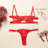 Znbbw Sexy Women's Underwear Lingerie See Through Bra Low Cup Lace Underwear Set Sexy Lingerie Set Bra And Panty Set
