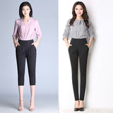 Znbbw Harem Pants For Women Comfortable Casual Stretch Straight Trousers Womens Black Navy Pantalones Mujer Size S-6XL