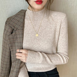 Znbbw Sweater Women Fashion New Stretch Basic Tops Knitted Pullovers Long Sleeve Bottoming Jumper Ladies Sweater New