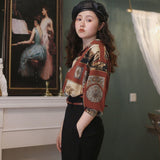 znbbw Spring Vintage Print Oversize Women's Shirt Red Blouse Long Sleeve Ladies Tops Plus Size Button Up Fashion Female Clothing