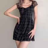 Znbbw Pattern A-Line Short Sleeve Mini Dress For Womens Clothes 2023 Summer Casual Stretch Comfortable Lady Streetwear