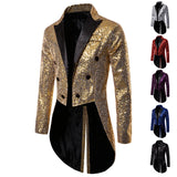 Znbbw Men Shiny Sequin Glitter Embellished Blazer Jacket Men Nightclub Prom Suit Blazer Costume Homme Singers Stage Clothes Tuxedo new