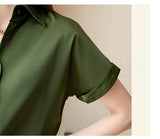 Znbbw Summer Short Sleeve Blouse Women Blusas Mujer De Moda 2023 Verano Turn Down Collar Chiffon Blouse Shirt Women Tops E704