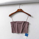 Znbbw Summer Women's Crop Top Sexy Elastic Cotton Camis sleeveless Short Tank Top Bar