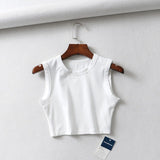 Znbbw Summer vintage white crop tops women biker black punk sexy tank top korean streetwear cropped sleeveless top feminino