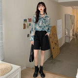 znbbw Summer Street Style Oversize Women Shirt Blouse Tie Dye Long Sleeve Ladies Tunic Shirts Y2K Button Up Female Clothing Tops