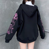 Znbbw Punk arrival Hot Sale Autumn Winter Women Japanese Harajuku Preppy Style embroidered loose Baseball Long Sleeve Fashion Coat