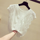 Znbbw Clothing Solid Shirt Women Blouse Summer 2023 Womens Tops and Blouses Lace Patchwork Blusas