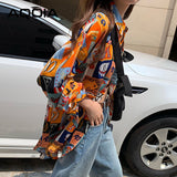 znbbw Style Patchwork Long Sleeve Loose Women Blouse Shirt y2k Button Up Oversize Ladies Shirts 2023 Spring Female Tops Clothe