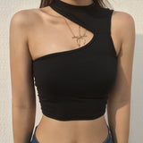 Znbbw Summer Sleeveless Sexy Women Girls Summer Vest Crop Top Shirt Blouse Casual Slim Black Tanks Hot S M L