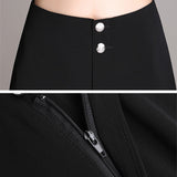 Znbbw Loose Women Wide Leg Pants Long Trousers Elegant High Waist Casual Pants Black Navy Elegant Straight Flat Office Pants