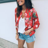 Znbbw Print Zipper Casual Jacket Women 2023 Spring Summer Long Sleeve Loose Bomber Jacket Coat O Neck Fashion Tops Outerwear