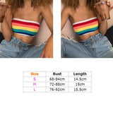 Znbbw New Women Rainbow Seamless Bandeau Crop Tube Top Strapless Wrap Bustier Bra