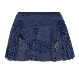 Znbbw Summer Bikini Skirt Swimwear Women Casual Lace Hollow Out Beach Skirt Mini Waist Skirted Bikini Bottom Swimsuit Dress