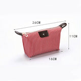 Znbbw Women Casual Strip Print Zipper Oxford Cloth Toiletry Bag Lazy Makeup Bag Quick Pack Travel Fashion Cosmetic Bags