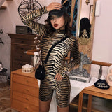 Znbbw Jumpsuits Sleeveless High Neck Long Sleeve Zipper Womens Autumn Short Jumpsuit Streetwear Playsuit Fashion Female Body