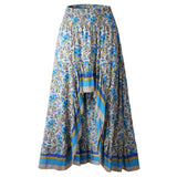 Znbbw Print Long Skirts Women Summer Beach Bottoms Elastic Waist Gypsy Ethnic Oversize Ladies Skirt Female 2024 Vintage Clothing
