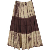 Znbbw Long Skirts Boho Fairyore Grunge Retro Skirts Kawaii Holiday Brown Pleated Cute Party Skirts Women Streetwear Clothes