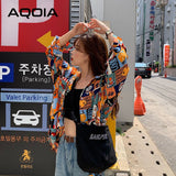 znbbw Style Patchwork Long Sleeve Loose Women Blouse Shirt y2k Button Up Oversize Ladies Shirts 2023 Spring Female Tops Clothe