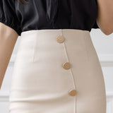 Znbbw Summer Autumn New Women's Stretch Slim Elegant Wrap Hip Skirt Ladies Office Knee-Length Casual Bodycon Solid Pencil Skirts