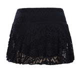 Znbbw Summer Bikini Skirt Swimwear Women Casual Lace Hollow Out Beach Skirt Mini Waist Skirted Bikini Bottom Swimsuit Dress